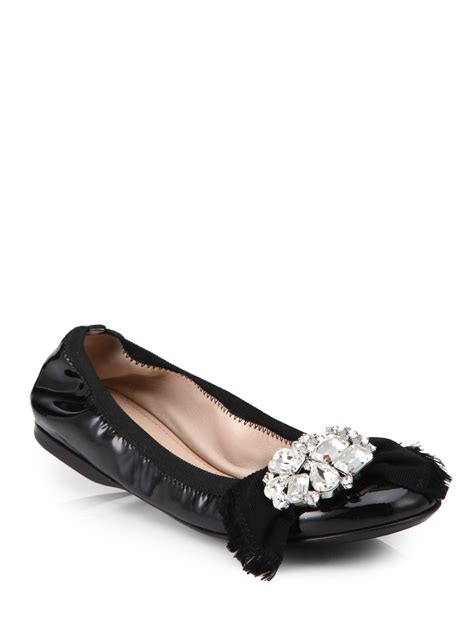 miu miu black flats w silver toe|miu michael shoes.